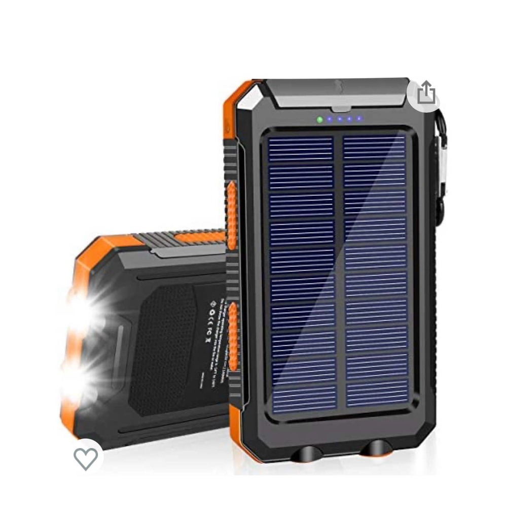Solar Charger 20000mAh Solar Power Bank Waterproof Portable Charger